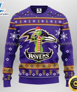 Baltimore Ravens Funny Grinch Christmas Ugly Sweater
