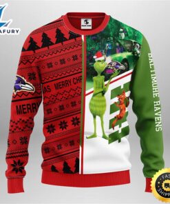 Baltimore Ravens Grinch & Scooby-Doo Christmas Ugly Sweater