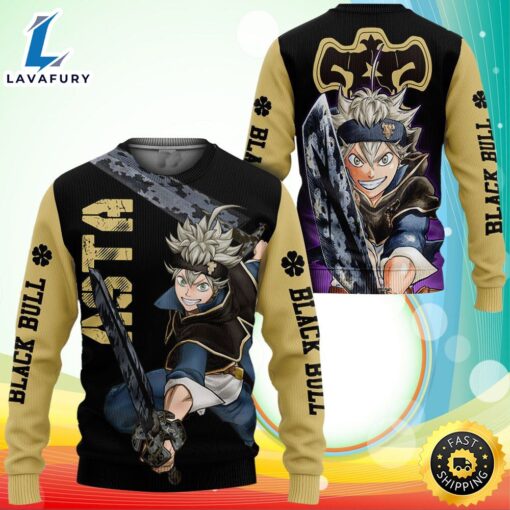 Black Bull Asta Black Clover Anime Ugly Sweater