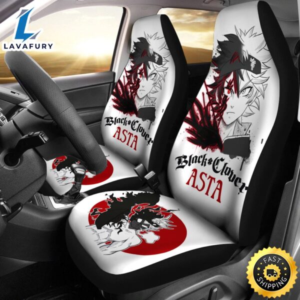Black Clover 3D Car Seat Covers Asta Black Clover Car Accessories Fan Gift
