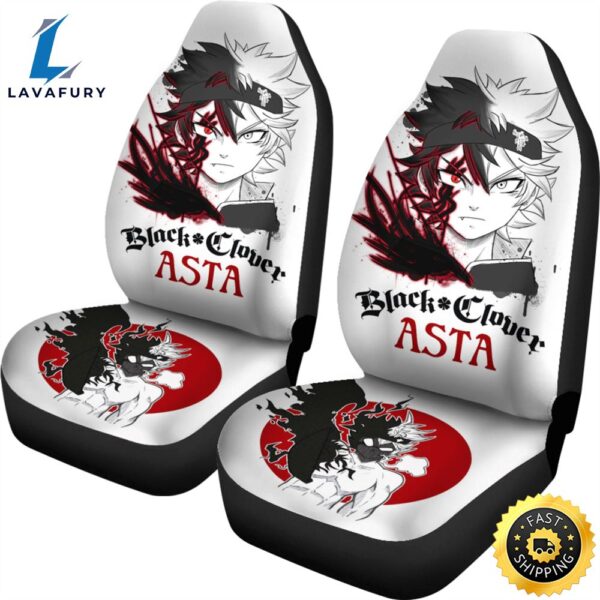 Black Clover 3D Car Seat Covers Asta Black Clover Car Accessories Fan Gift