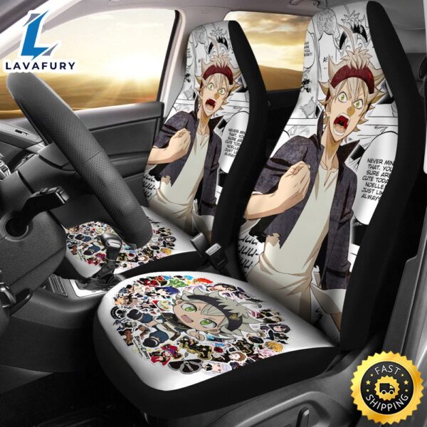 Black Clover Car Seat Covers Asta Black Clover Car Accessories Fan Gift 3D