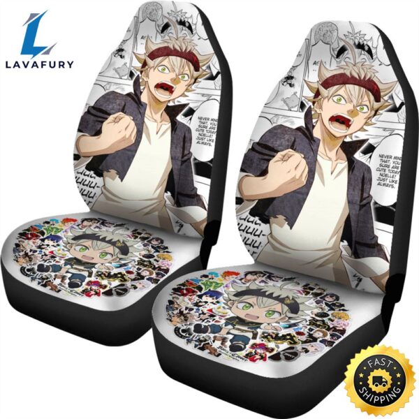 Black Clover Car Seat Covers Asta Black Clover Car Accessories Fan Gift 3D