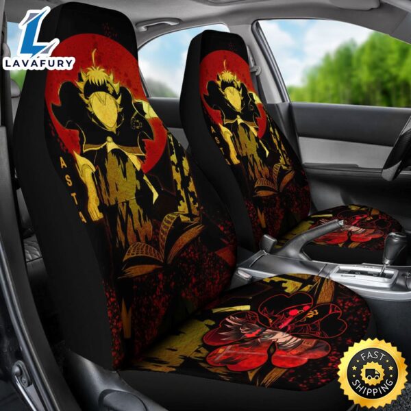 Black Clover Car Seat Covers Asta Car Accessories Fan Gift