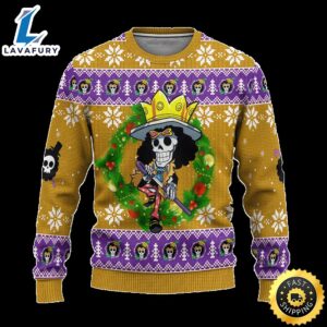 Brook One Piece Anime Ugly Christmas Sweater