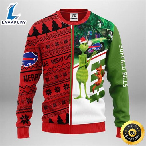 Buffalo Bills Grinch & Scooby-Doo Christmas Ugly Sweater