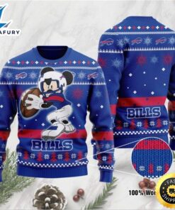 Buffalo Bills Mickey Mouse Disney Football Player Funny Ugly Christmas Sweater
