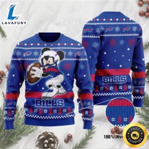 Buffalo Bills Mickey Mouse Disney Football Player Funny Ugly Christmas Sweater