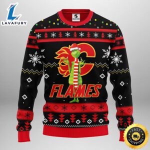 Calgary Flames Funny Grinch Christmas…