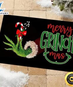 Candy Merry Grinchmas, Grinch Hand Christmas Doormat 2023