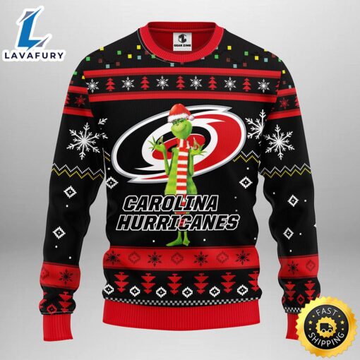 Carolina Hurricanes Funny Grinch Christmas Ugly Sweater