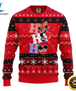 Carolina Hurricanes Hohoho Mickey Christmas Ugly Sweater