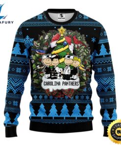 Carolina Panthers Snoopy Dog Christmas Ugly Sweater