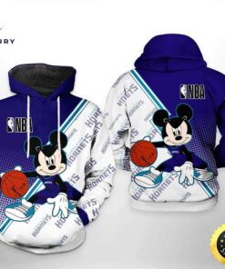 Charlotte Hornets NBA Mickey 3D Printed Hoodie