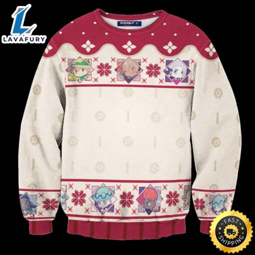 Chibi Soul Silver Gym Leaders Pokemon Ugly Sweater