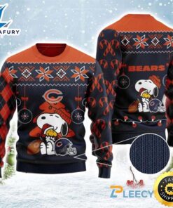 Chicago Bears Charlie Brown Snoopy Hug Woodstock Ugly Christmas Sweater