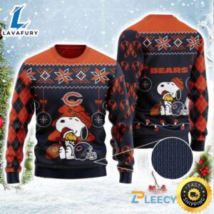 Chicago Bears Charlie Brown Snoopy Hug Woodstock Ugly Christmas Sweater