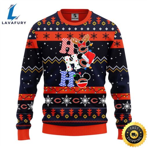 Chicago Bears HoHoHo Mickey Christmas Ugly Sweater