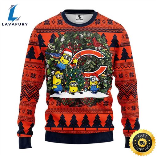 Chicago Bears Minion Christmas Ugly Sweater