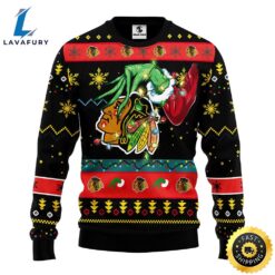 Chicago Blackhawks Grinch Christmas Ugly…