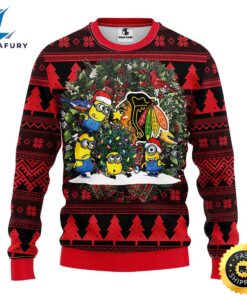 Chicago Blackhawks Minion Christmas Ugly…