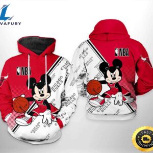 Chicago Bulls NBA Mickey 3D Printed Hoodie