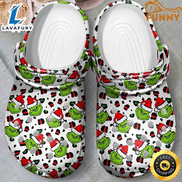 Christmas Grinch Pattern Crocs Step Into Style With Funny - Lavafury