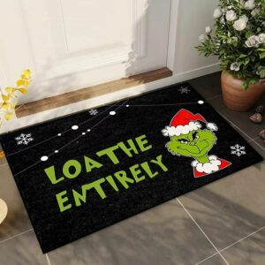 Christmas Mats Grinch Christmas Doormat Welcome Floral Indoor Outdoor