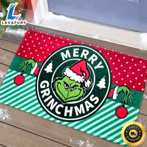 Christmas Merry Grinchmas Grinch Santa Hat Doormat