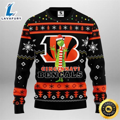 Cincinnati Bengals Funny Grinch Christmas Ugly Sweater