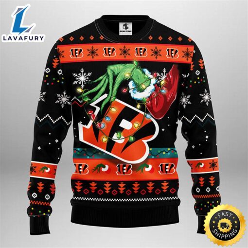 Cincinnati Bengals Grinch Christmas Ugly Sweater