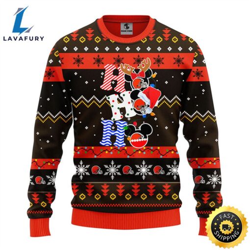 Cleveland Browns HoHoHo Mickey Christmas Ugly Sweater