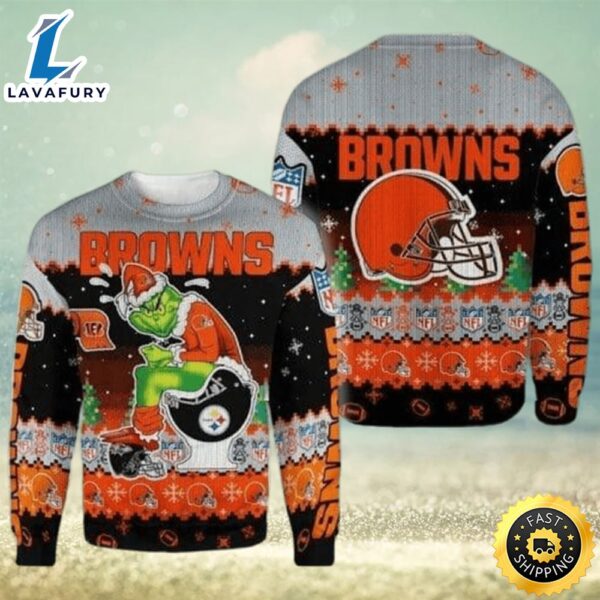 Cleveland Browns The Grinch NFL Ugly Christmas Sweater