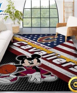 Cleveland Cavaliers Nba Team Logo Mickey Us Style Nice Gift Home Decor Rectangle Area Rug