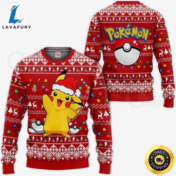 Cute Pikachu Pokemon Xmas Ugly Christmas Sweater