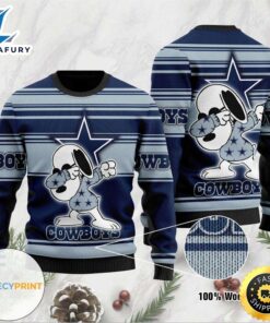 Dallas Cowboys Dabbing Snoopy Ugly Christmas Sweater Holiday