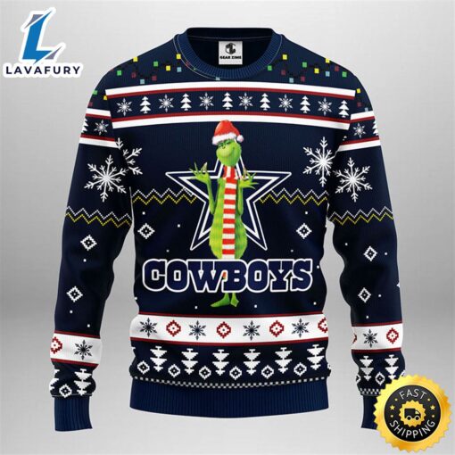 Dallas Cowboys Funny Grinch Christmas Ugly Sweater