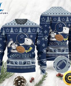 Dallas Cowboys Snoopy Play Football Ugly Christmas Sweater