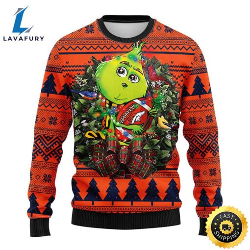 Denver Brocos Grinch Hug Christmas Ugly Sweater