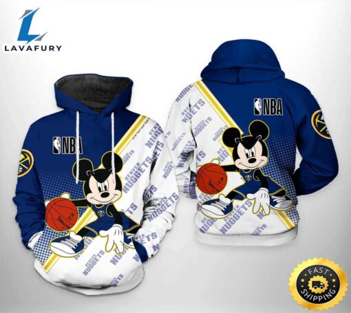 Denver Nuggets NBA Mickey 3D Printed Hoodie