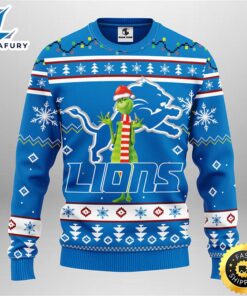 Detroit Lions Funny Grinch Christmas…