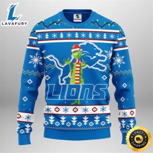 Detroit Lions Funny Grinch Christmas…