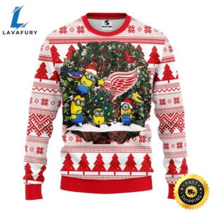Detroit Red Wings Minion Christmas Ugly Sweater