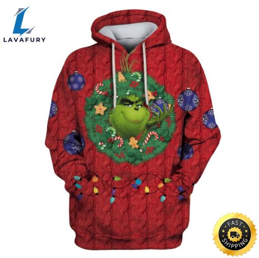 Disney Grinch Grinch Wreath Bauble Christmas Hoodie