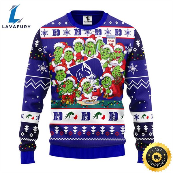 Duke Blue Devils 12 Grinch Xmas Day Christmas Ugly Sweater