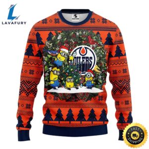 Edmonton Oilers Minion Christmas Ugly Sweater
