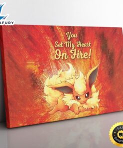 Flareon on Fire Pokemon Canvas…