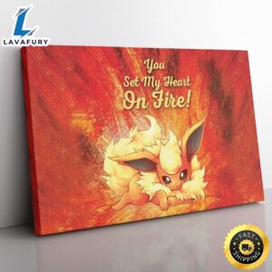 Flareon on Fire Pokemon Canvas…