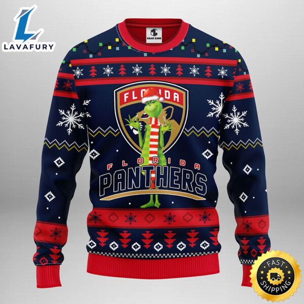 Florida Panthers Funny Grinch Christmas Ugly Sweater