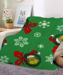 Funny Grinch Christmas Throw Blankets…